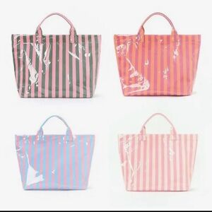Striped vinyl  Tote Bag -